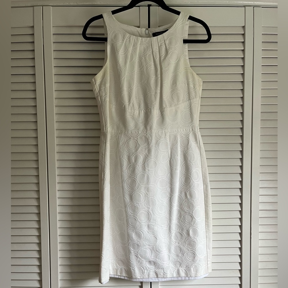 White House Black Market White Textured Sheath Dress